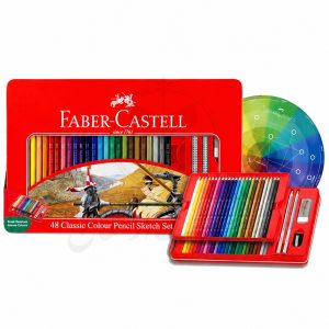 مداد رنگی 48 رنگ فابرکاستل FaberCastle جعبه فلزی