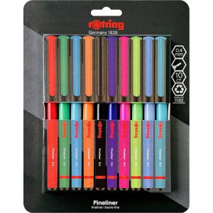روان نویس روترینگ نوک نمدی 10 رنگ Rotring Liner Fineliner Pens