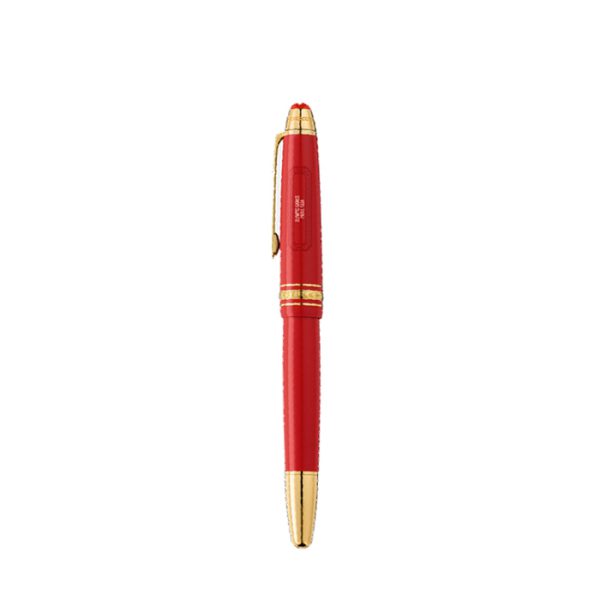 خودنویس مون بلان Montblanc مدل 146 المپیک 1924 پاریس تمام قرمز گیره طلایی - تصویر 2