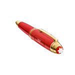 خودنویس مون بلان Montblanc مدل 146 المپیک 1924 پاریس تمام قرمز گیره طلایی - تصویر 3