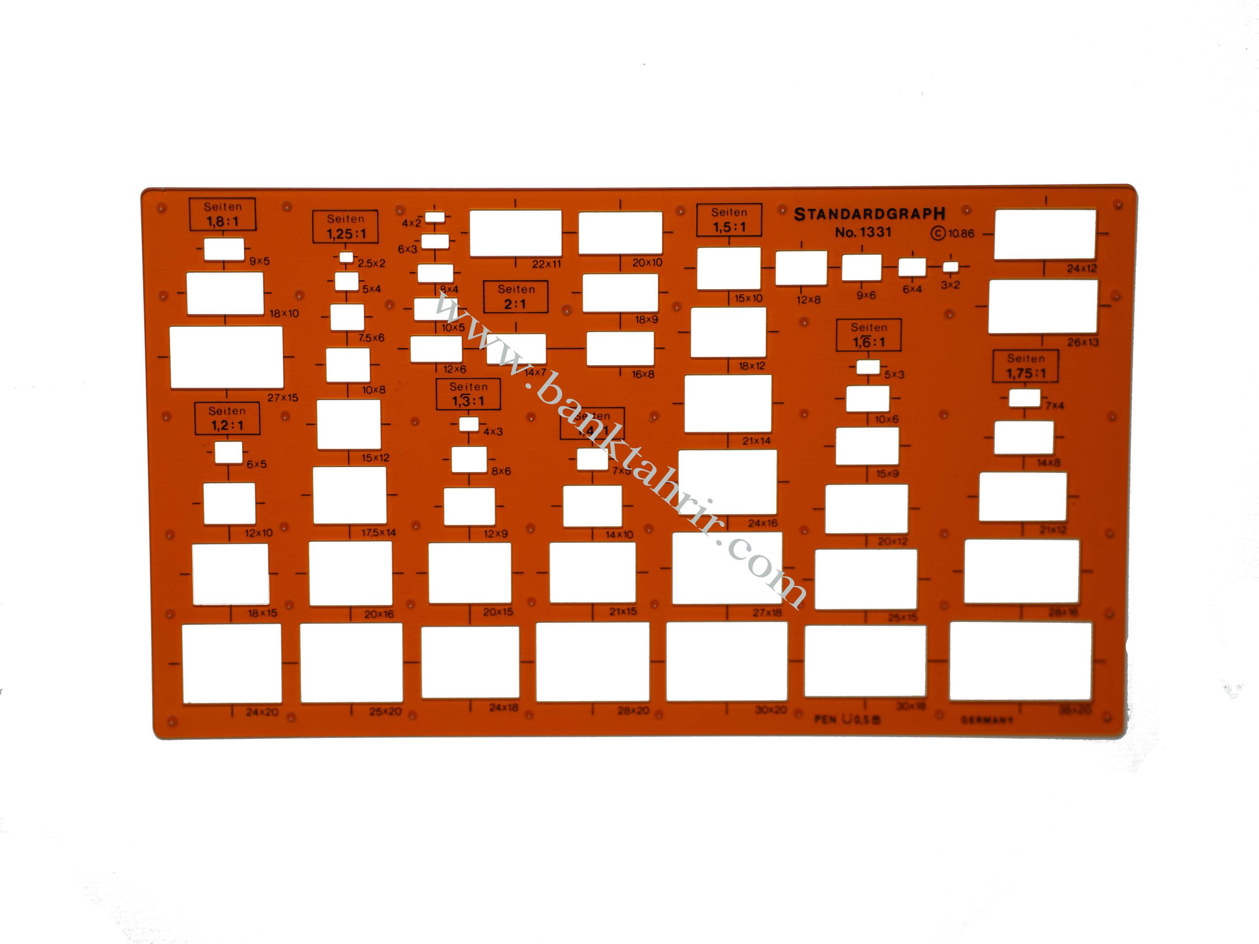 84 شابلون مستطیل STANDARDGRAPH مدل 1331 - تصویر 1