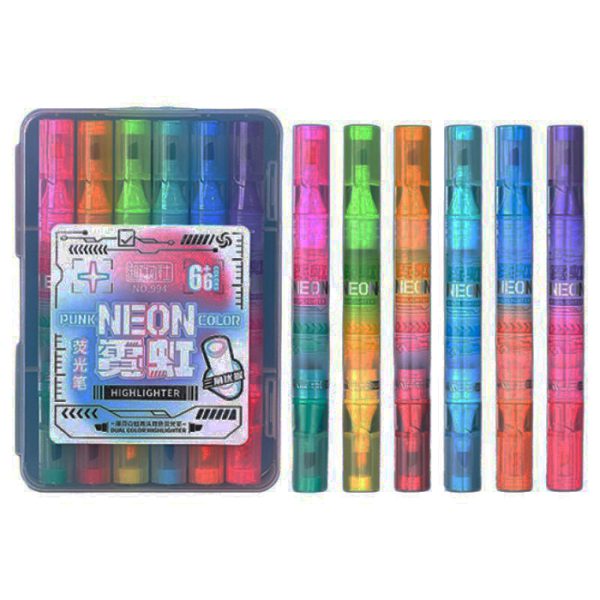 ست 6 عددی هایلتر دو سر نئون مدل punk color - تصویر 2
