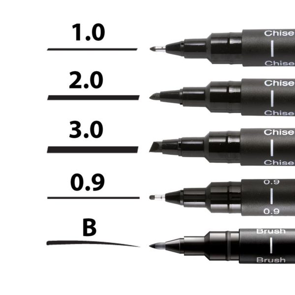 راپید Chisel 1.0 یونی پین نوک تخت مشکی uni pin fine line - تصویر 3