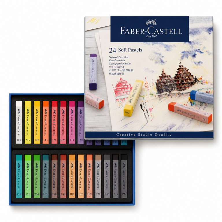 گچ پاستل کامل فابرکاستل Faber Castell نیمه حرفه ای 24 عددی